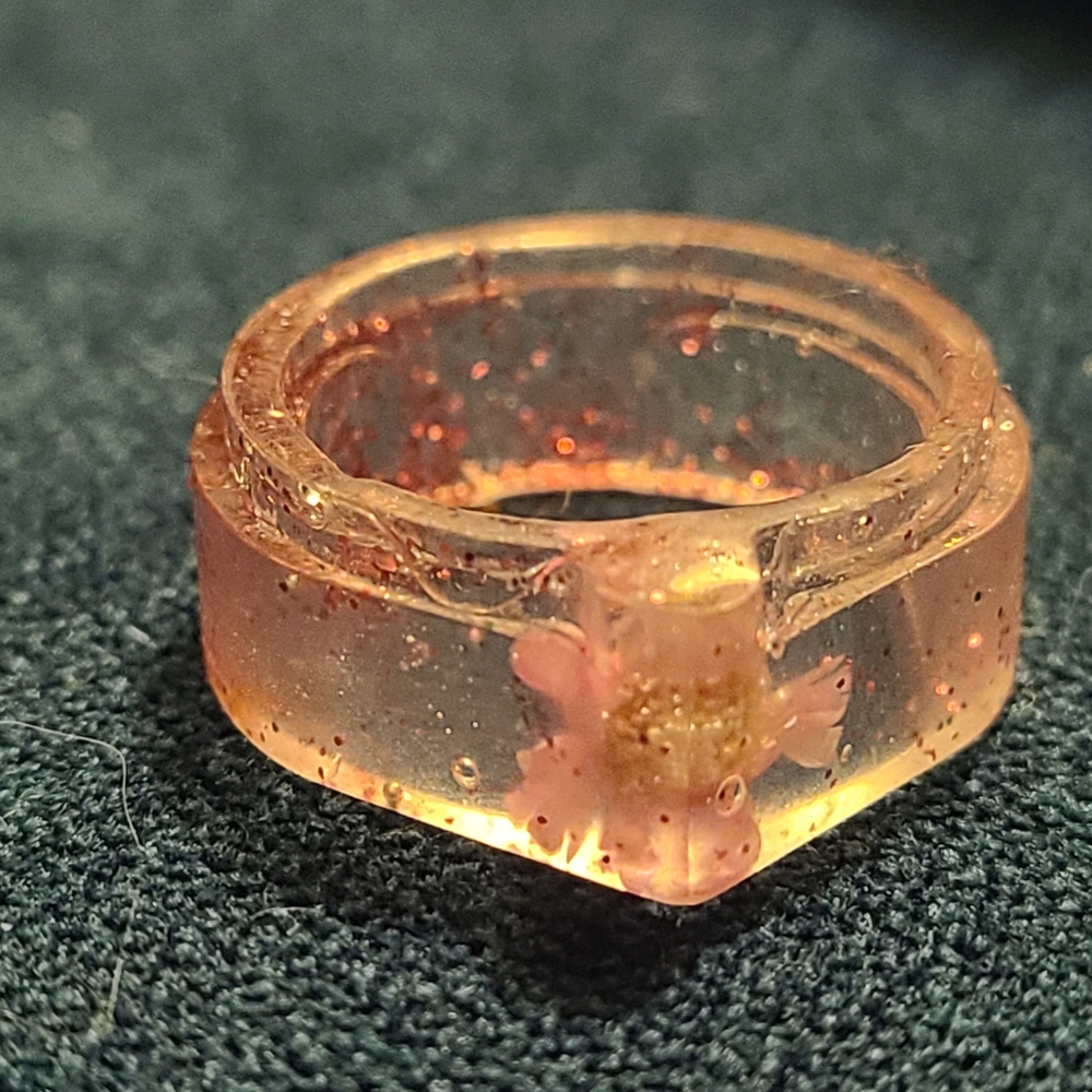 Elegant Pink Resin Ring